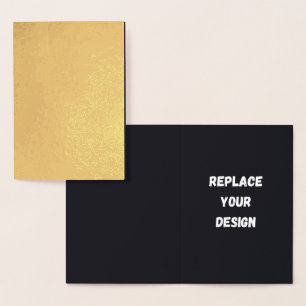 Custom black simple Design Add Photo or Text Foil Card