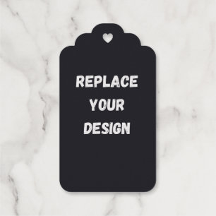 Custom black simple Design Add Photo or Text Foil Gift Tags