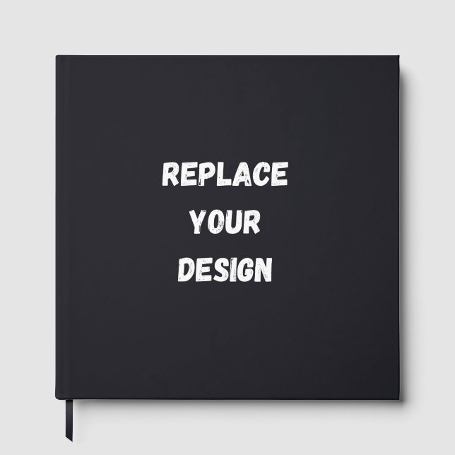Custom black simple Design Add Photo or Text Foil Guest Book (Front)