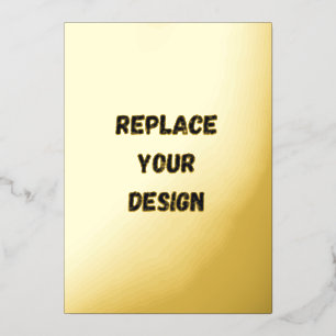 Custom black simple Design Add Photo or Text Foil Invitation