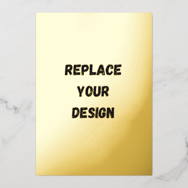 Custom black simple Design Add Photo or Text Foil Invitation (Front)