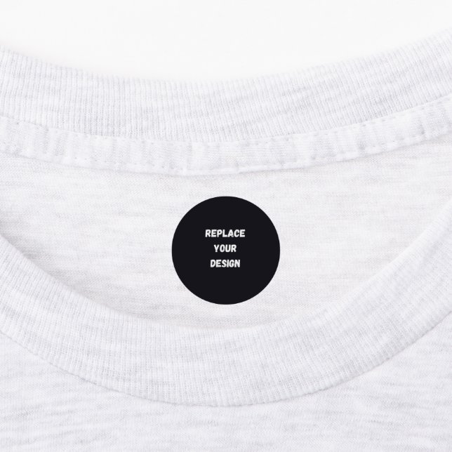 Custom black simple Design Add Photo or Text Labels (Affixed)