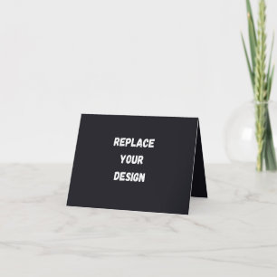 Custom black simple Design Add Photo or Text Letterpress Thank You Card