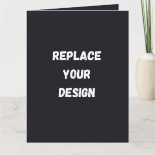 Custom black simple Design Add Photo or Text Letterpress Thank You Card