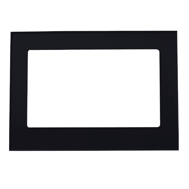 Custom black simple Design Add Photo or Text Magnetic Frame (Front)
