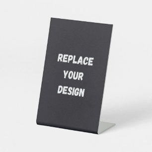 Custom black simple Design Add Photo or Text Pedestal Sign
