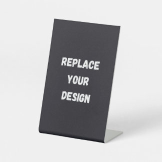 Custom black simple Design Add Photo or Text Pedestal Sign