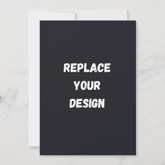 Custom black simple Design Add Photo or Text Thank You Card (Front)