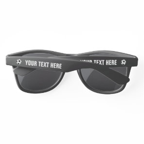 Custom black soccer ball logo sunglasses