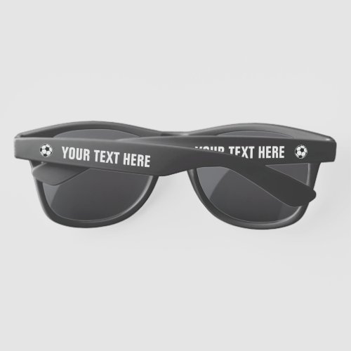 Custom black soccer ball logo sunglasses