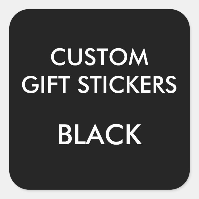 Custom BLACK SQUARE Large Gift Stickers Template (Front)