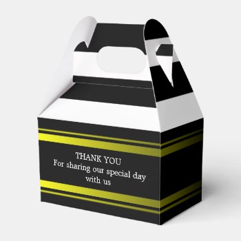 Custom Black Stripes Wedding Gable Favor Box by visionsoflife at Zazzle
