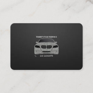 Custom Black Taxi Service Business Card