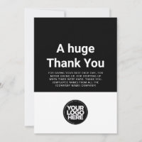 Custom Black Thank You Employee Appreciation Card