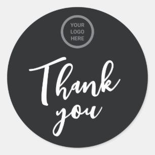 Custom Black Thank You Script Font Envelope Seals