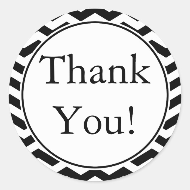 Custom Black Thank You Stickers and Favor Labels (Front)
