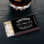 Custom Black Vintage Aged To Perfection birthday Matchboxes<br><div class="desc">Black and white fun vintage aged to perfection adult birthday party matchbox for men,  great for any age birthday celebration,  or other occasions. Custom it with your own text.</div>