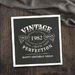 Custom Black Vintage Aged To Perfection birthday Napkins<br><div class="desc">Black and white fun vintage aged to perfection adult birthday napkins for men,  great for any age birthday celebration,  or other occasions. Custom it with your own text.</div>