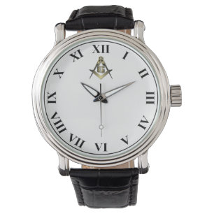 Custom Black Vintage  Masonic Design Watch