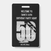 Custom Black VIP Pass Birthday Party Invitation