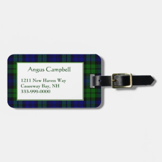 Custom Black Watch Tartan Plaid Luggage Tag