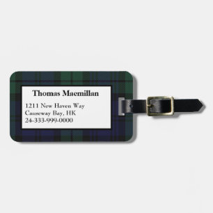 Custom Black Watch Tartan Plaid Luggage Tag