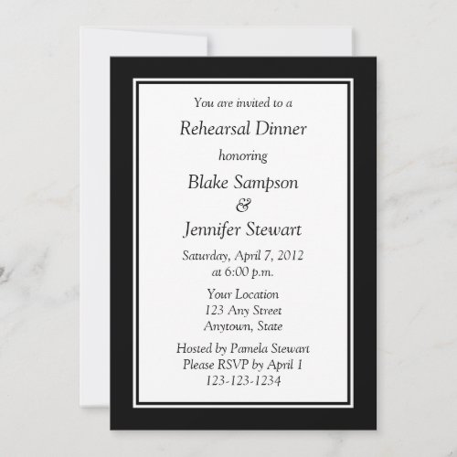 Custom Black Wedding Invitation or Announcement