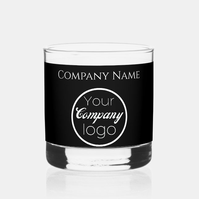 Custom Black White Add logo Here promo  Whiskey Glass (Front)