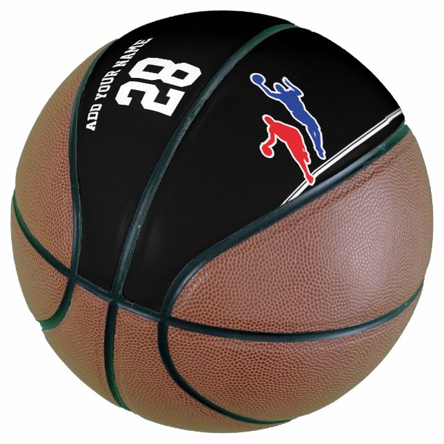 Custom, black & white basketball / baloncesto: (Angled)