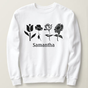 Custom Black white Birth Month Flower Sweatshirt