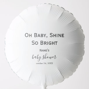 Custom Black White Boho Oh Baby Balloon