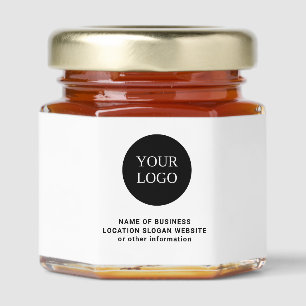 Custom Black & White Business Logo Branded Honey Jar Favors