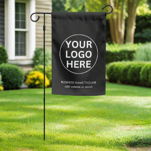 Custom Black & White Business Logo Promotional  Garden Flag