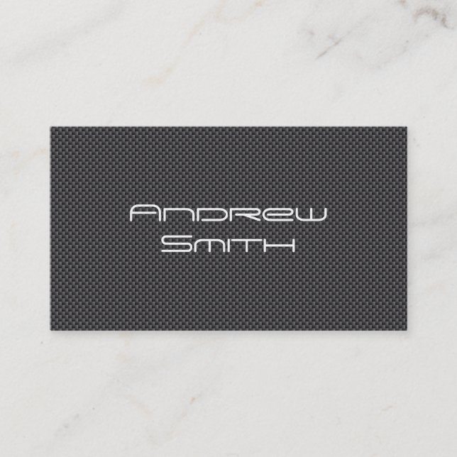 Custom Black & White Carbon Fiber Business Card (Front)