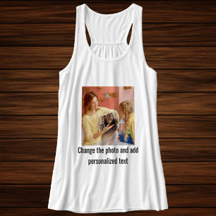 Custom Black White Cat Mom Family Fun Pet Photo Tank Top