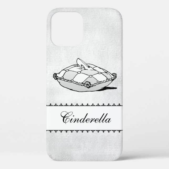 Custom Black White Cinderella Slipper iPhone Case (Back)