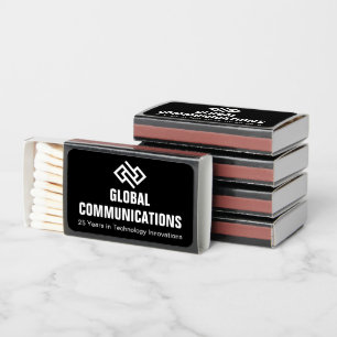 Custom Black White Company Anniversary Party Matchboxes