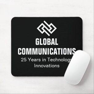 Custom Black White Cyber Security Company Mouse Pad