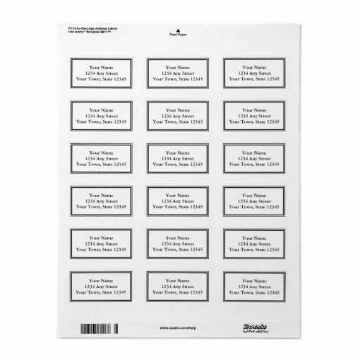 Custom Black &amp; White Envelope Address Labels | Zazzle