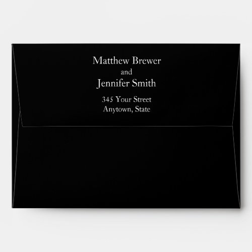 Custom Black  White Envelope with Return Address