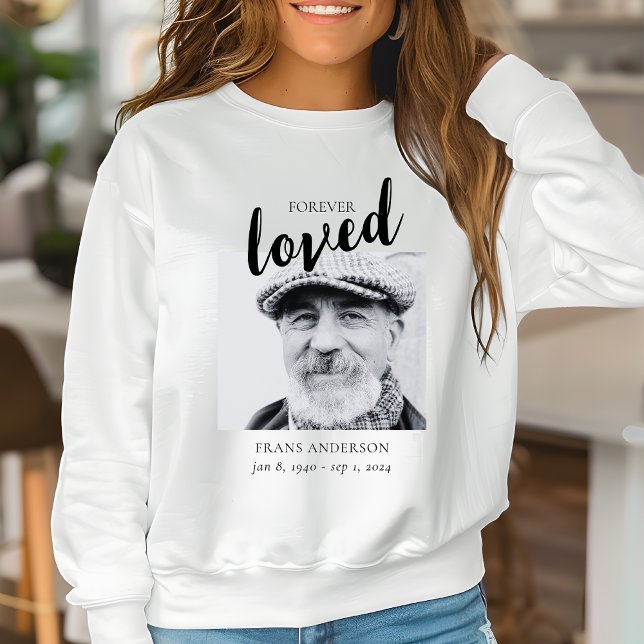 Custom Black & White Memorial Photo Tribute Sweatshirt (Creator Uploaded)