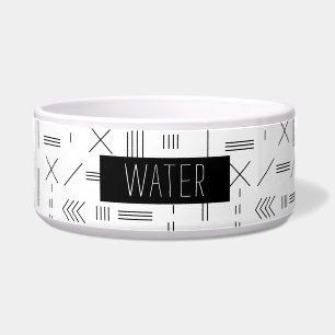 Custom Black White Minimalist Modern Geometric  Bowl