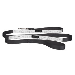 Custom Black White Minimalist Modern Geometric Pet Leash