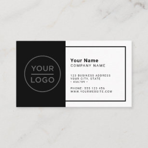 Custom black white modern minimalist any color bus business card