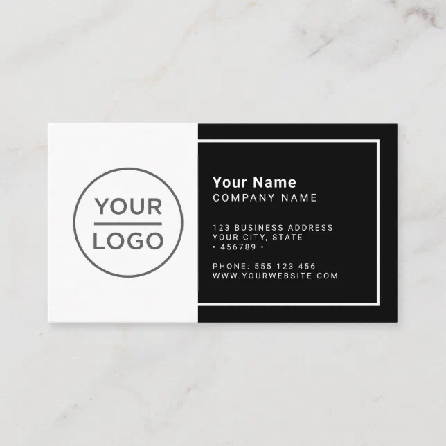 Custom black white modern minimalist any color business card | Zazzle
