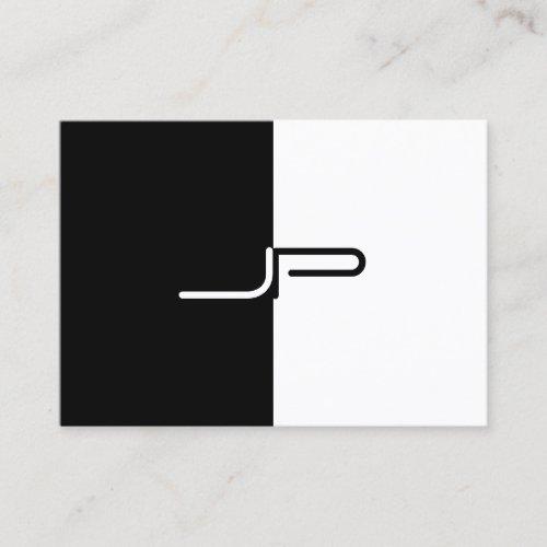 Custom Black White Monogram Initial Elegant Modern Business Card