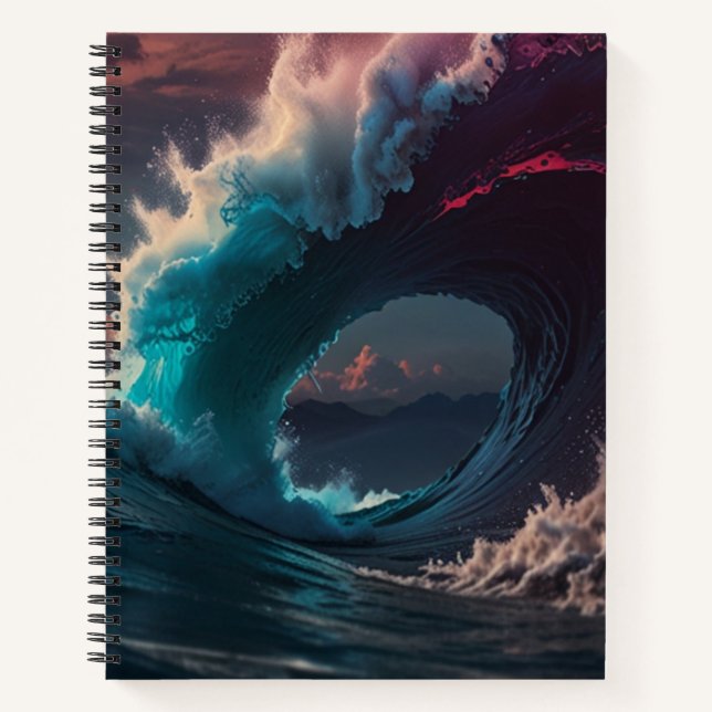 Custom Black & White Monogram Sketchbook Notebook (Front)