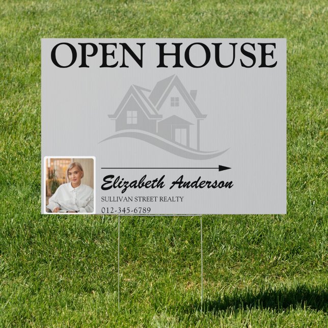 Custom Black White Open House Real Estate Yard Sign (Creator Uploaded)