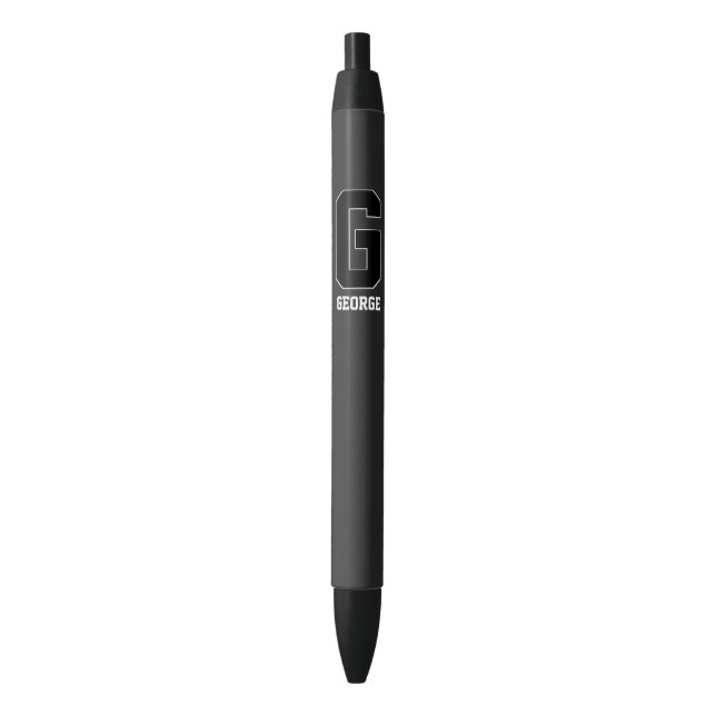 Custom Black White Personalized Monogram For Him Pen (Front Vertical)