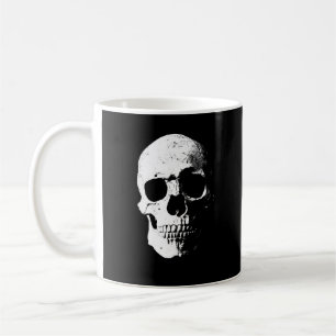 Custom Black & White Pop Art Halloween Party Skull Coffee Mug